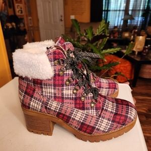 Red Plaid boots